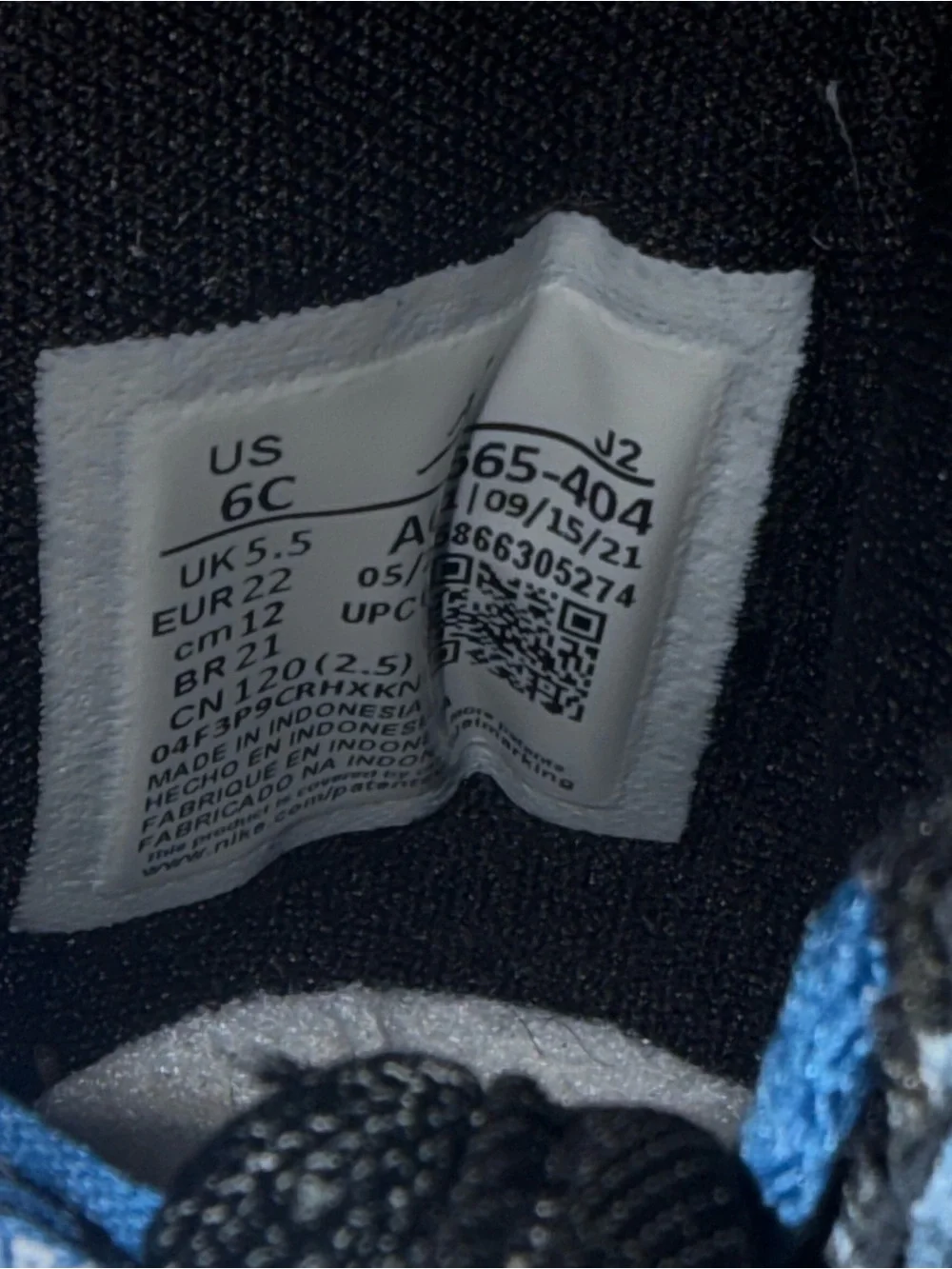 Toddler's Jordan 1 Retro High OG Dk Marina Blue/Black-White - Size 6C